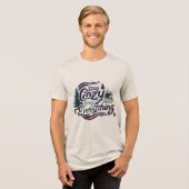 Bleib Gemütlich – Waldlektüre & Fließender Frieden Tri-Blend Shirt (Vorderseite voll)