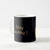 Bleib gesund mit Liebe Kaffeetasse (Vorderseite Links)