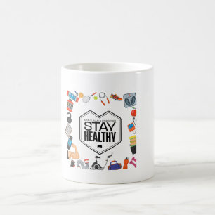 Bleib gesund Motivationsdesign Kaffeetasse