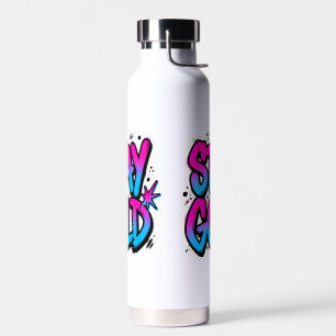 BLEIB GOLD Graffiti Neon Trinkflasche
