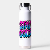 BLEIB GOLD Graffiti Neon Trinkflasche (Vorne)
