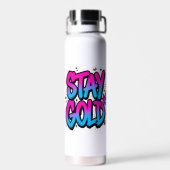 BLEIB GOLD Graffiti Neon Trinkflasche (Rückseite)