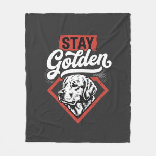 Bleib golden Golden Retriever Retro Hund Fleecedecke