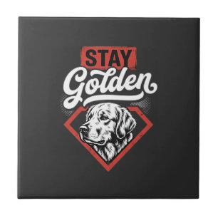 Bleib golden Golden Retriever Retro Hund Fliese
