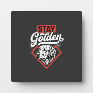 Bleib golden Golden Retriever Retro Hund Fotoplatte