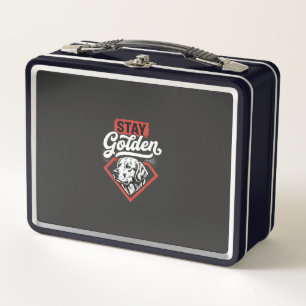 Bleib golden Golden Retriever Retro Hund Metall Brotdose