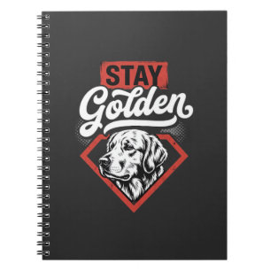 Bleib golden Golden Retriever Retro Hund Notizblock