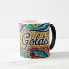 Bleib Golden Mosaik-Farben wechselnde Keramiktasse Verwandlungstasse