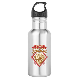 Bleib Golden Retriever Hund Roter Diamant_1 Edelstahlflasche