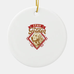 Bleib Golden Retriever Hund Roter Diamant_1 Keramik Ornament