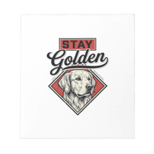 Bleib Golden Retriever Vintage Hund Vektor Design_ Notizblock