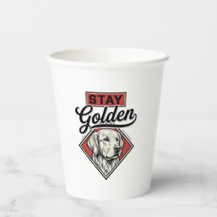 Bleib Golden Retriever Vintage Hund Vektor Design_ Pappbecher