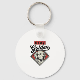 Bleib Golden Retriever Vintage Hund Vektor Design_ Schlüsselanhänger
