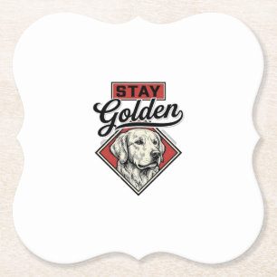 Bleib Golden Retriever Vintage Hund Vektor Design_ Untersetzer