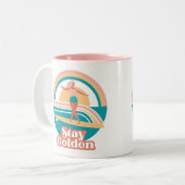 Bleib Golden Retro Surf Tasse Coastal Boho (Vorderseite Links)