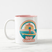 Bleib Golden Retro Surf Tasse Coastal Boho (Links)