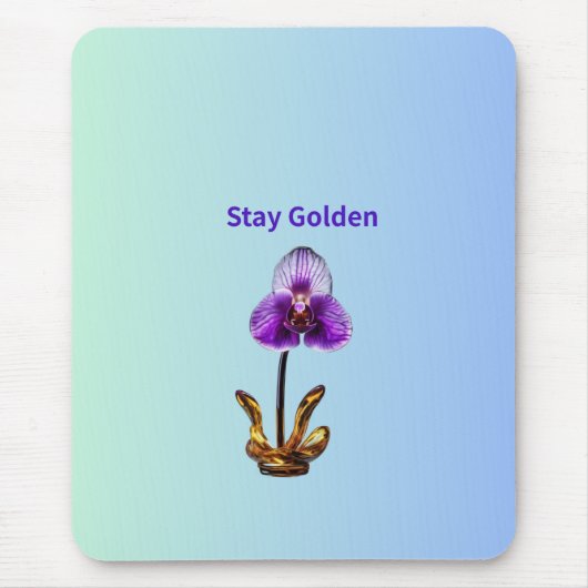 Bleib Goldene Orchidee Mousepad (Vorne)