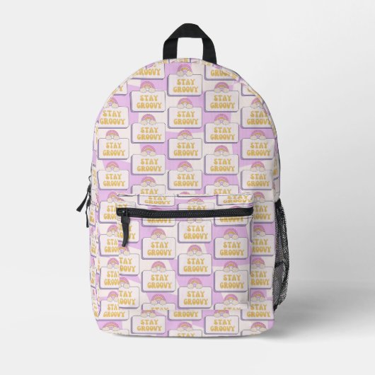 Bleib groovy bedruckter rucksack (Vorderseite)