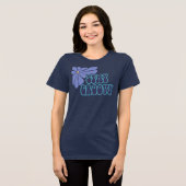 Bleib groovy - Blautöne Tri-Blend Shirt (Vorderseite voll)