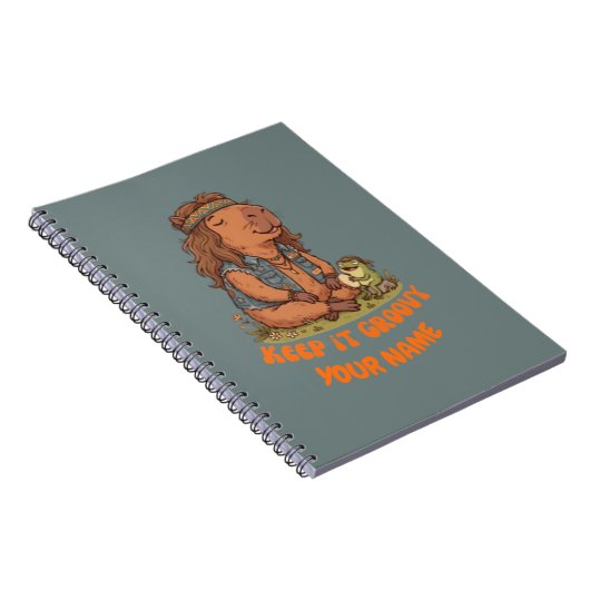 Bleib Groovy Capybara Süß Retro Individuell Notizblock (Rechte Seite)