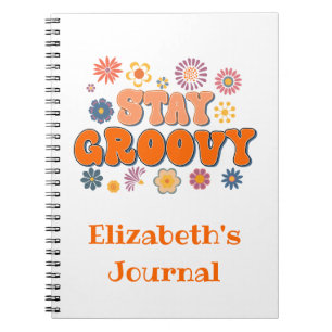 Bleib groovy Flower Power Retro-Journal-Notizbuch Notizblock