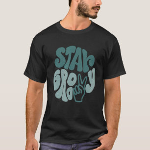 Bleib Groovy Friedenszeichen Liebe Retro 60er 70er T-Shirt