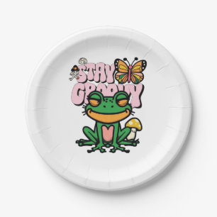 Bleib groovy Frosch Pappteller