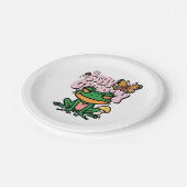 Bleib groovy Frosch Pappteller (Schrägansicht)