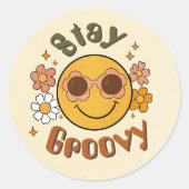 Bleib Groovy Geburtstagssticker Runder Aufkleber (Vorderseite)