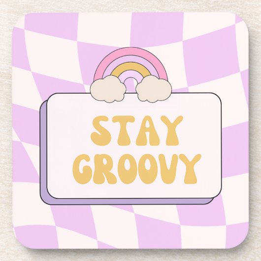 Bleib groovy getränkeuntersetzer (Vorderseite)