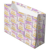 Bleib groovy große geschenktüte (Vorderseite Schrägansicht)