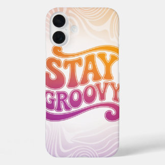 Bleib Groovy Pink Purple Retro-Handyhülle iPhone 16 Plus Hülle