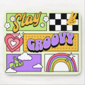Bleib Groovy Retro-Ästhetik Mousepad (Vorne)
