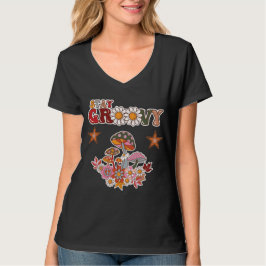 Bleib Groovy Retro Pilz & Gänseblümchen Vintage T-Shirt