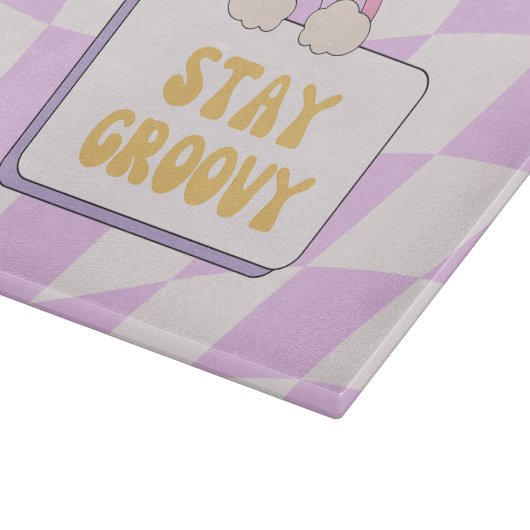 Bleib groovy schneidebrett (Ecke)
