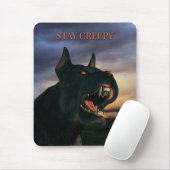 Bleib gruselig. Großer, schwarzer Hund Mousepad (Mit Mouse)