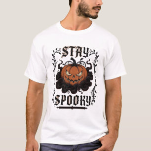 Bleib gruselig Halloween-Kürbis-T-Shirt 🎃 T-Shirt