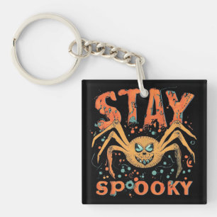 Bleib Gruselig Halloween Spinne Schlüsselanhänger