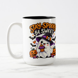 Bleib Gruselig, Sei Süß Süßer Geist Halloween Tass Zweifarbige Tasse