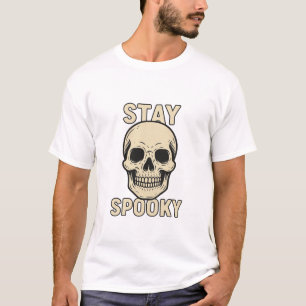 Bleib Gruselig Vintage-Totenkopf-T-Shirt, Tattoo-S T-Shirt