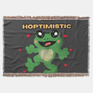 Bleib Hoptimistisch Süßer Frosch Wortspiel Lustige Decke
