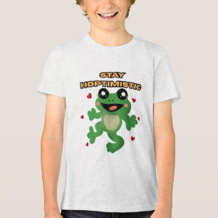 Bleib Hoptimistisch Süßer Frosch Wortspiel Lustige Tri-Blend Shirt