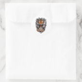 Bleib hungrig Tiger Motivationsdesign Runder Aufkleber (Tasche)