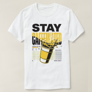 Bleib Koffeiniert Neon Punk Gelbes Kaffeetasse T-Shirt