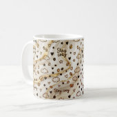 Bleib Kuschelig Doodle-Muster-Tasse Kaffeetasse (Vorderseite Links)