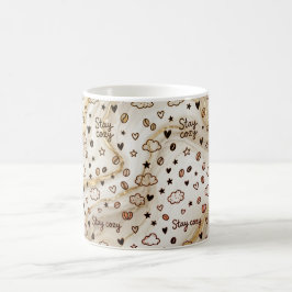 Bleib Kuschelig Doodle-Muster-Tasse Kaffeetasse