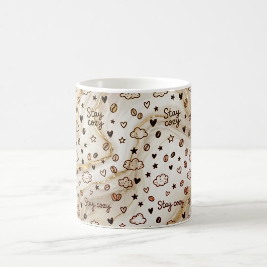 Bleib Kuschelig Doodle-Muster-Tasse Kaffeetasse (Mittel)