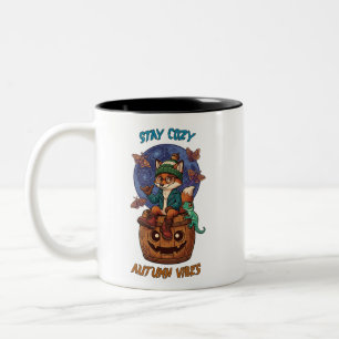 Bleib Kuschelig Herbststimmung Süßer Fuchs Kürbis Zweifarbige Tasse