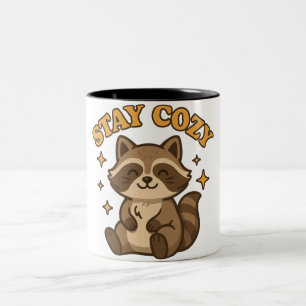 Bleib Kuschelig   Kawaii-Tierillustration Zweifarbige Tasse