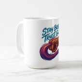 Bleib Mutig, Vertraue Gott Cyber-Handschuh Grafik  Kaffeetasse (Vorderseite Links)